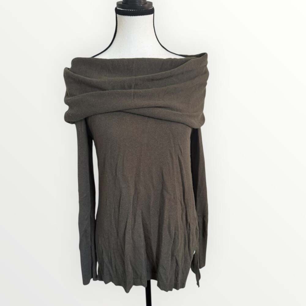 Kaisely Off-Shoulder Sweater Size S Draped Cowl Neck Tunic